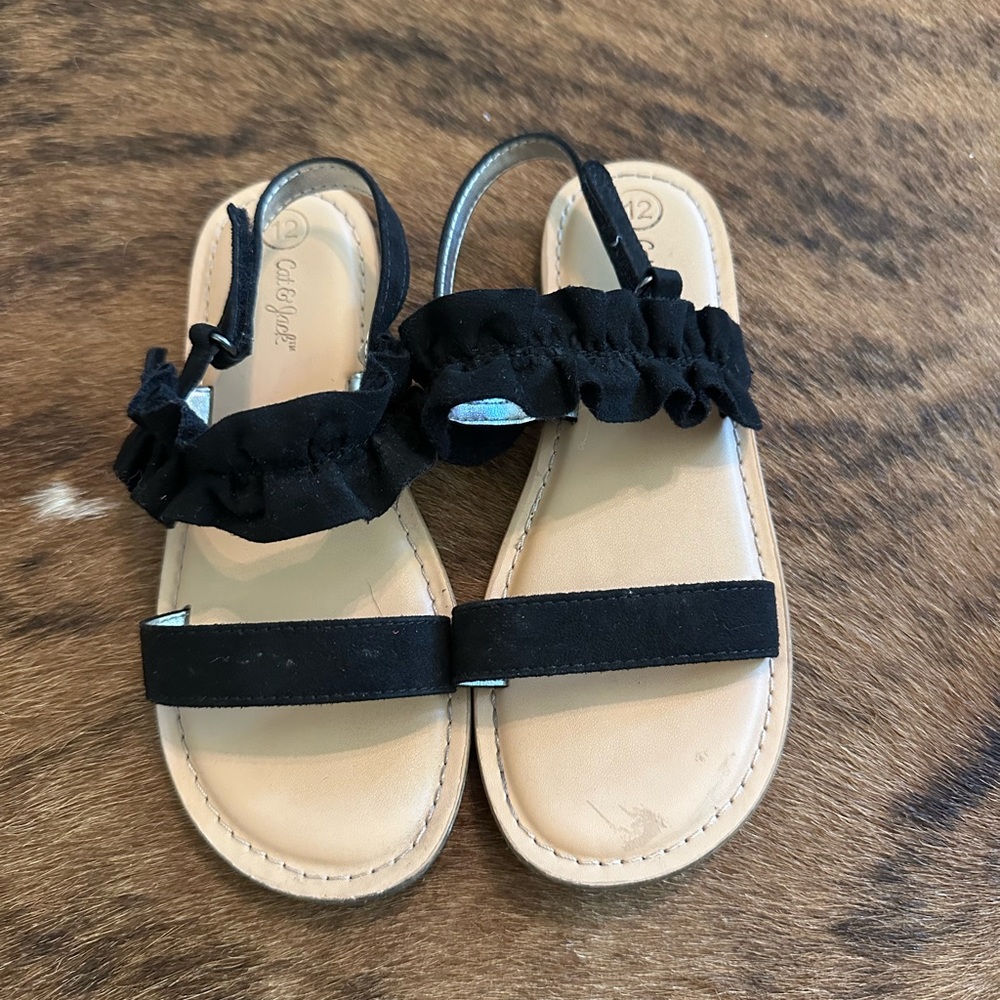 cat & jack girls black sandals🖤